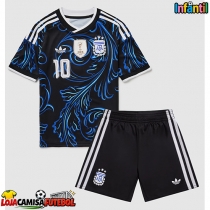 Camisa de Futebol Argentina Lionel Messi #10 Equipamento Secundário Infantil Mundo 2026 Manga Curta (+ Calças curtas)